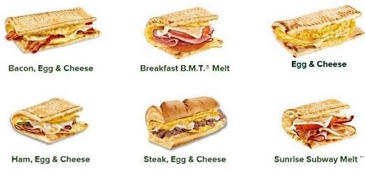 Subway Breakfast Nutrition